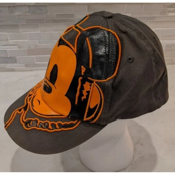 Mickey Mouse Headphones Baseball Cap Disney Orange/Black/Gray One Size Adults - Picture 3 of 8
